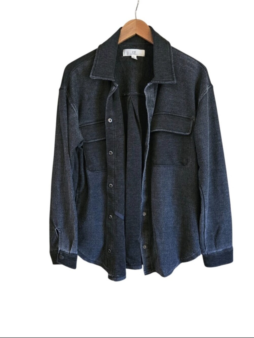 Thread & Supply Snap Buttoned Down Shacket Slate Gray